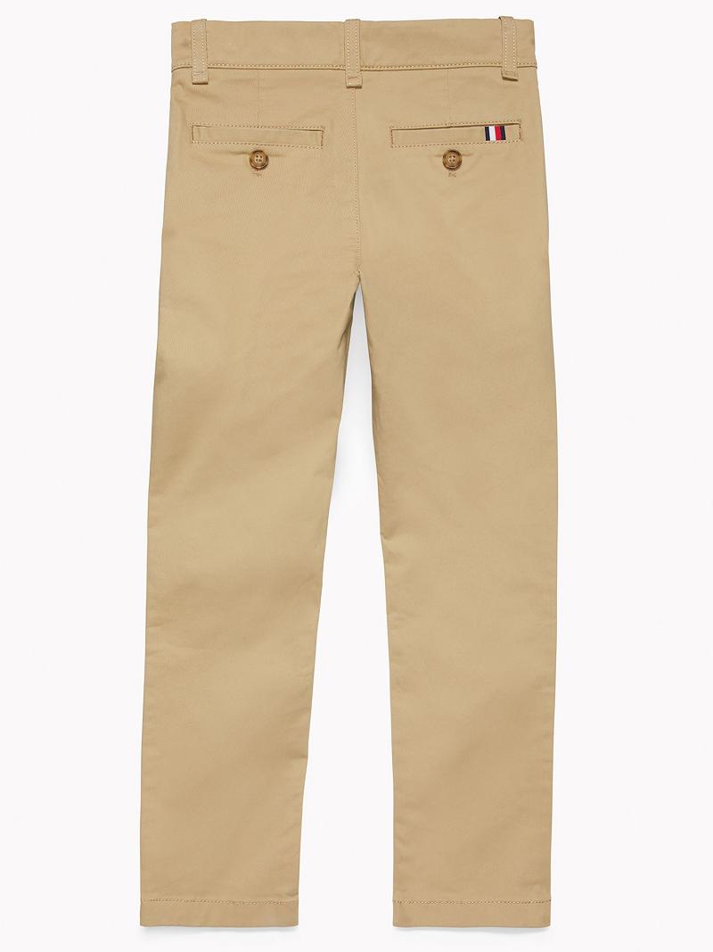 Fiú Tommy Hilfiger Solid Chino Nadrág Barna | HU 2310FDN